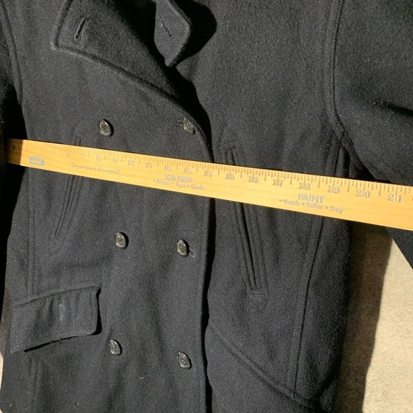 J. Crew Peacoat Insulated Navy Blue Dbl Breasted Wool & Rayon Size Petite Small - Picture 3 of 10